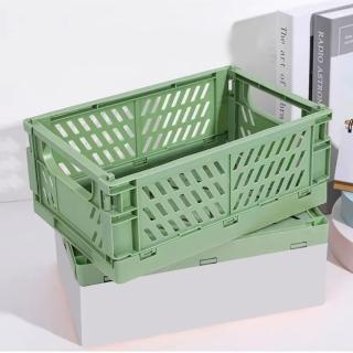 【收納王】迷你可折疊收納箱-2入(分隔分類 抽屜收納籃 整理盒 儲物箱 辦公 文具 化妝品 玩具 桌面收納)