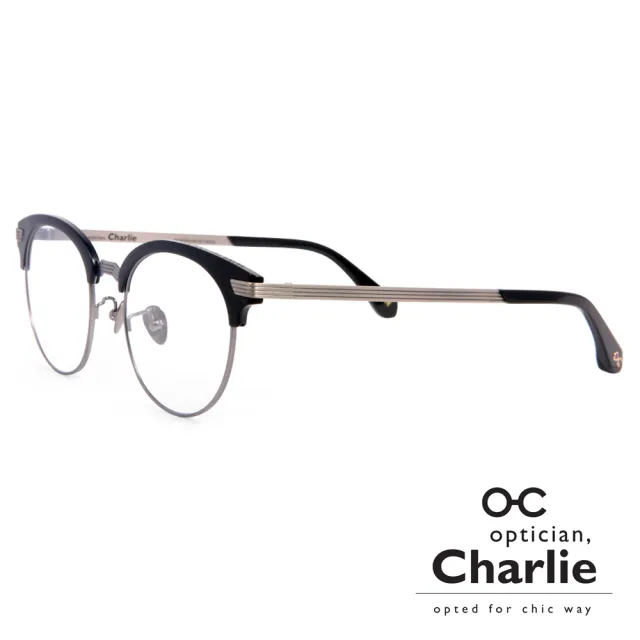 【Optician Charlie】韓國亞洲專利光學眼鏡FP系列(黑 + 銀   FP BK)