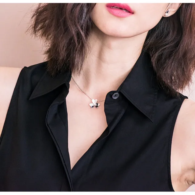 【BRIGA SILK B713】BRIGA SILK B713專櫃設計師桑蠶絲氣質翻領百搭顯瘦無袖襯衫(SILK B713)