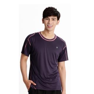 【遊遍天下】MIT男款抗UV防曬涼感吸濕排汗彈力圓領衫S151深紫(S-XL)