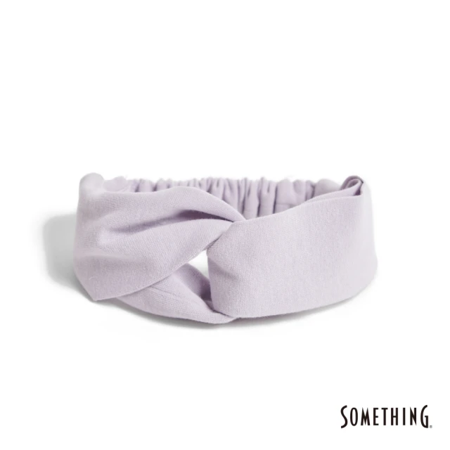 【SOMETHING】女裝 螺紋交叉髮帶(粉紫色)