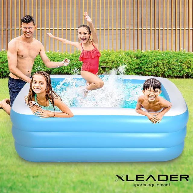 【Leader X】三層加厚充氣游泳池 1.3米 加大加厚款(充氣泳池 家庭戲水池 可摺疊戲水池 兒童充氣水池)