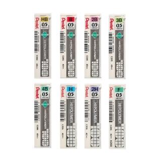 【Pentel 飛龍】HI-POLYMER 自動鉛筆芯 8種硬度 0.5mm 10筒/盒 C205