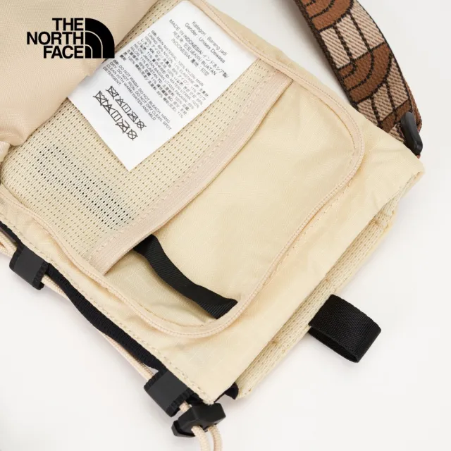 【The North Face 官方旗艦】北面男女款米色反光織帶品牌設計單肩包｜81DQ4D5