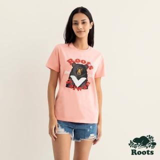 【Roots】Roots女裝-Taiwan Day系列 動物圖案短袖T恤(珊瑚粉)