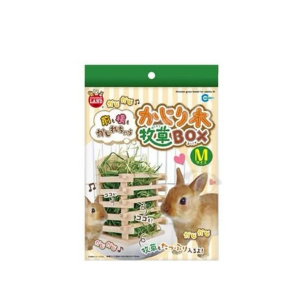 【Marukan】兔兔愛吃草 壁掛式 木製牧草盒 M號(ML-112)