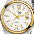 【TITONI 瑞士梅花錶】Impetus 動力系列-白色錶盤不銹鋼間金色錶帶/27mm(23730 SY-271)
