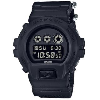 【CASIO 卡西歐 G-SHOCK 系列】潮男必備_軍事風格_耐衝擊構造_尼龍錶帶_LED背光_男錶(DW-6900BBN)