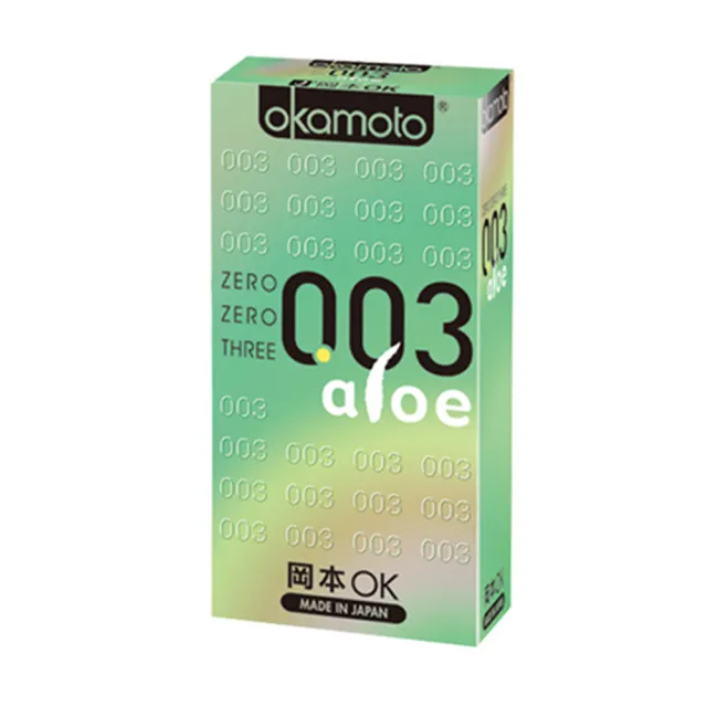 【okamoto 岡本】003ALOE蘆薈保險套6入/盒(加有蘆薈精華潤滑劑/光滑/極薄系列)