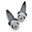 【GDC】百搭-熊貓造型絨布面真皮平底娃娃鞋-灰色(724002)