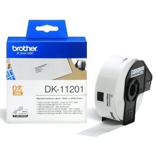 【brother】官方直營 DK-11201 定型標籤帶 29x90mm 白底黑字