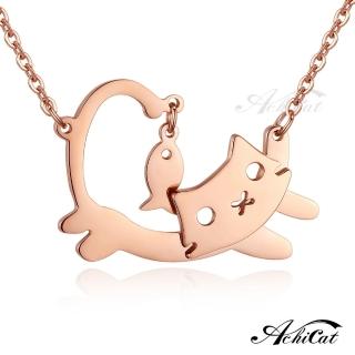 【AchiCat】項鍊．玫金．貓咪(新年禮物)