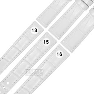 【Watchband】13.15.16 mm / SEIKO LUKIA 精工 別緻鮮亮 壓紋牛皮 替用錶帶(白色)