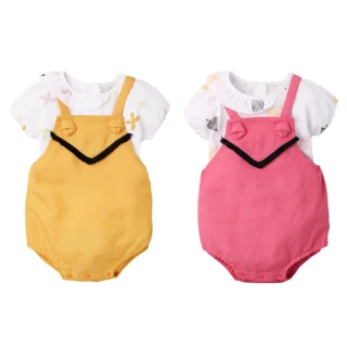【baby童衣】女童泡泡袖上衣吊帶連身短褲 2件組 60352(共2色)
