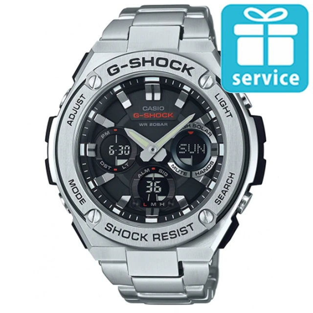 【CASIO】G-SHOCK 絕對強悍防震分層防護構造雙顯錶(GST-S110D-1A)