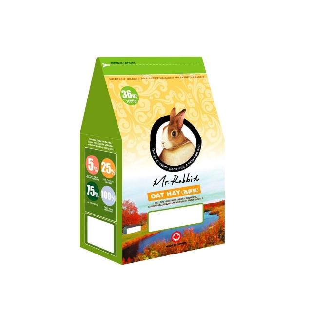 【Mr.Rabbit 瑞比兔先生】高級甜燕麥草 36oz*2包組(兔飼料/牧草)