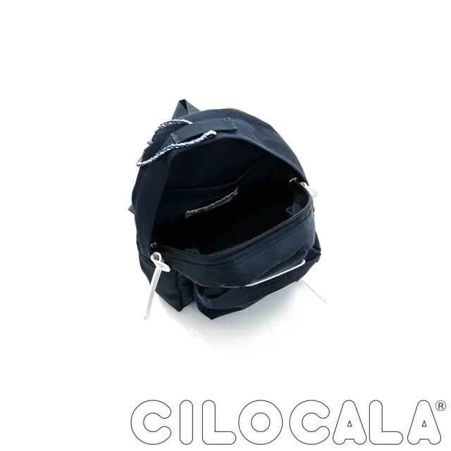 【CILOCALA】亮彩尼龍防潑水後背包-迷你(深藍色)