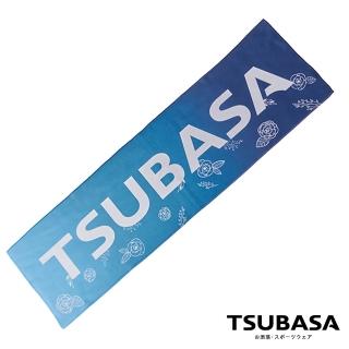 【TSUBASA灑落運動衣】ASA 瞬吸快乾 超柔纖 藍色山茶花 運動毛巾(強力吸汗運動毛巾 運動長毛巾 速乾毛巾)