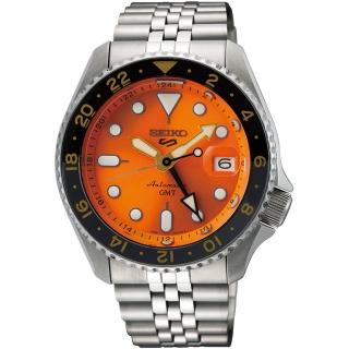 【SEIKO 精工】5 Sports GMT雙時區機械錶-42.5mm 禮物(4R34-00A0U/SSK005K1)