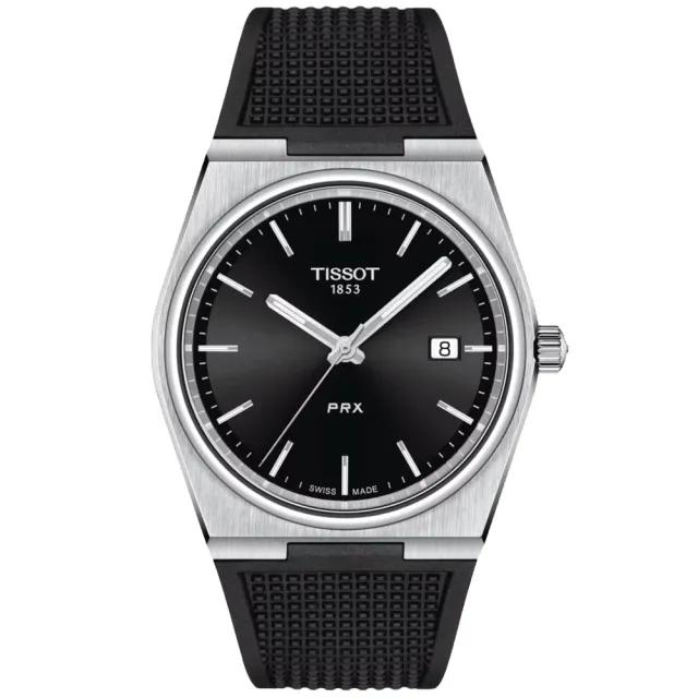 【TISSOT 天梭 官方授權】PRX系列 1970年代復刻 黑面 時尚腕錶 禮物推薦 送禮首選(T1374101705100)