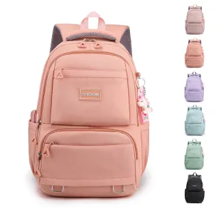 【Rosse Bags】大容量雙肩吊飾旅行包(現+預  黑色／紫色／綠色／藍色／橘色／粉色)