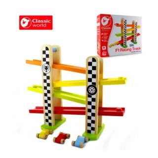 【Classic world德國經典木玩客來喜】木製繽紛 F1賽車