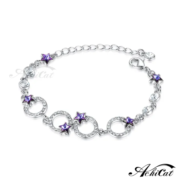 【AchiCat】女手鍊．星星．紫色．鋯石(新年禮物)
