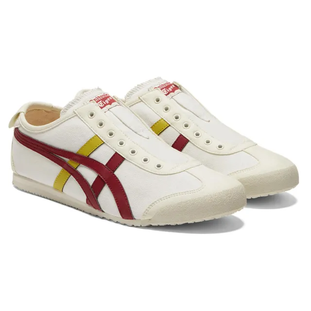 【Onitsuka Tiger】Onitsuka Tiger鬼塚虎 -紅黃線條MEXICO66 SLIP-ON休閒鞋(1183A360-123)