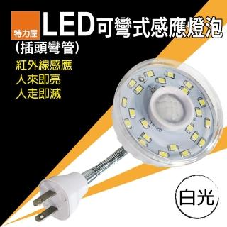 【特力屋】23LED可彎式感應燈泡 插頭-正白光