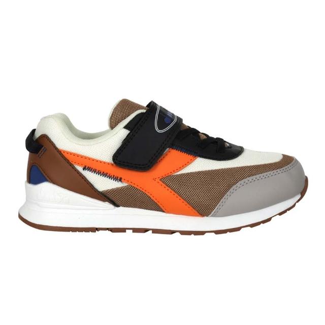 【DIADORA】19-23CM_男中童生活時尚運動鞋-超寬楦-避震 休閒 慢跑 棕白橘灰黑(DA13096)