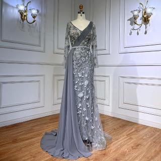 【女神婚紗禮服】極致浪漫優雅魚尾宴會晚禮服 LA71835 灰色(晚宴服 派對)