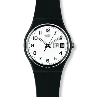 【SWATCH】原創系列手錶 ONCE AGAIN 再一次黑 瑞士錶 錶(34mm)