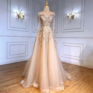 【女神婚紗禮服】高階氣質輕奢長裙宴會晚禮服 LA71387 金色(聚會禮服 主持人)