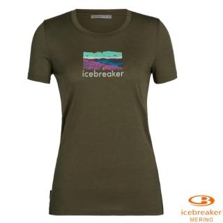 【Icebreaker】女 Tech Lite II 美麗諾羊毛 圓領短袖上衣-重山覆水.休閒衫T恤.排汗衣(IB0A56DR 橄欖綠)