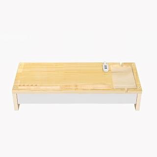 【知家家】大號凹槽款帶抽屜60*20*10cm-增高架(螢幕增高架/電腦螢幕架/桌上置物架/收納架/電腦增高架)