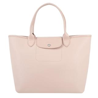 【LONGCHAMP】LE PLIAGE CITY系列PVC帆布托特包(裸粉)