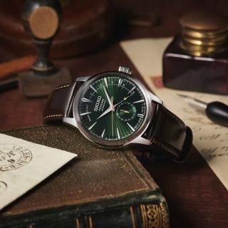 【SEIKO 精工】Presage 調酒師品味紳士動力儲存顯示機械錶-綠x咖啡/40.5mm 雙12限定(SSA459J1/4R57-00E0U)