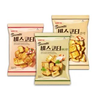 【Lotte 樂天】韓國樂天麵包餅70g*2入(大蒜/披薩/洋蔥)