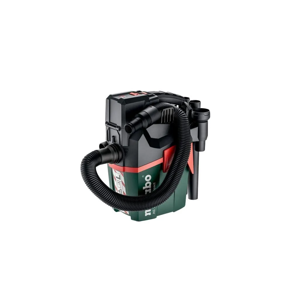 【metabo 美達寶】18V鋰電乾濕兩用吸塵器5.5Ah單電套裝組隨附工具袋(AS 18 LPC COMPACT)