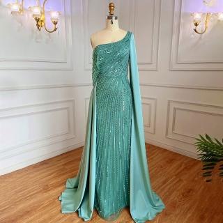 【女神婚紗禮服】高階性感手工縫珠魚尾宴會晚禮服 LA71694 水綠色(主持人 表演禮服)