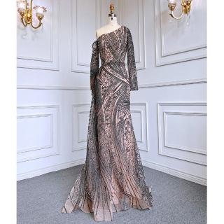 【女神婚紗禮服】極致性感單肩魚尾宴會晚禮服 LA71771 黑色(主持人 表演禮服)