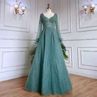【女神婚紗禮服】高階輕奢法式超仙氣質宴會晚禮服 LA71867 水綠色(訂婚禮服 敬酒服)