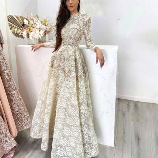 【女神婚紗禮服】高階新款大氣禮服裙平時可穿宴會晚禮服 LA70227 酒紅色長袖齊地(敬酒服 主持人)