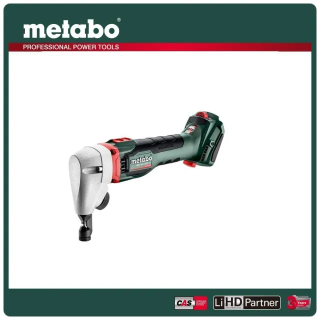 【metabo 美達寶】18V鋰電無刷壓穿式電剪4.0Ah單電套裝組隨附工具袋(NIV 18 LTX BL 1.6)