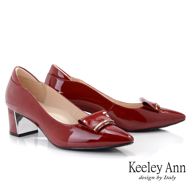 【Keeley Ann】MIT率性牛漆皮金屬粗跟包鞋(紅色435063350)
