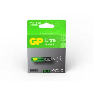 【GP 超霸】超特強鹼性電池4號Ultra Plus 卡裝 8入(GP原廠販售)