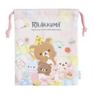 【San-X】拉拉熊 懶懶熊 附底抽繩束口袋 收納袋 拉拉熊 禮物(Rilakkuma)