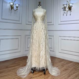 【女神婚紗禮服】高階氣質飄袖魚尾宴會晚禮服 LA71748 象牙白(主持人 表演禮服)