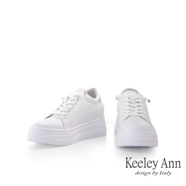 【Keeley Ann】車線內增高休閒鞋(白色276822440-Ann系列)