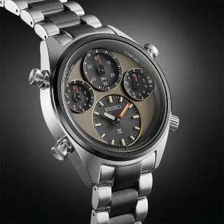 【SEIKO 精工】Prospex 限量款指標計時40週年太陽能計時男錶-咖啡x雙色/42mm(SFJ005P1/8A50-00C0N)